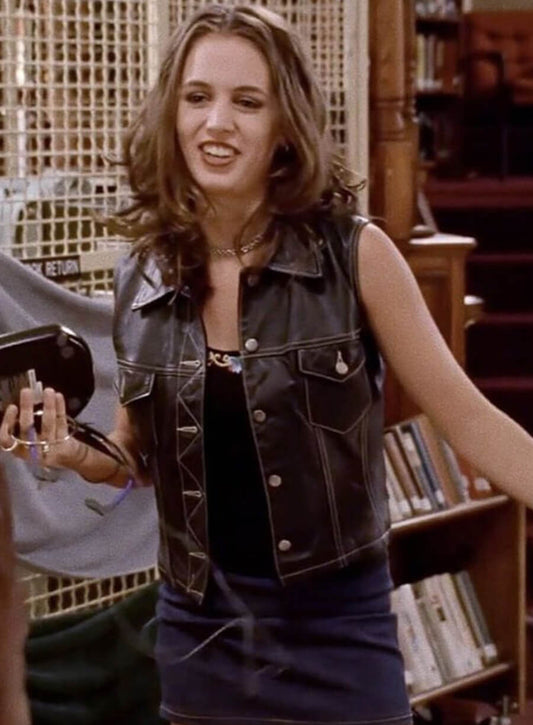 Harpoon Faith Lehane Inspired Black Leather Jacket - Buffy The Vampire Slayer Style
