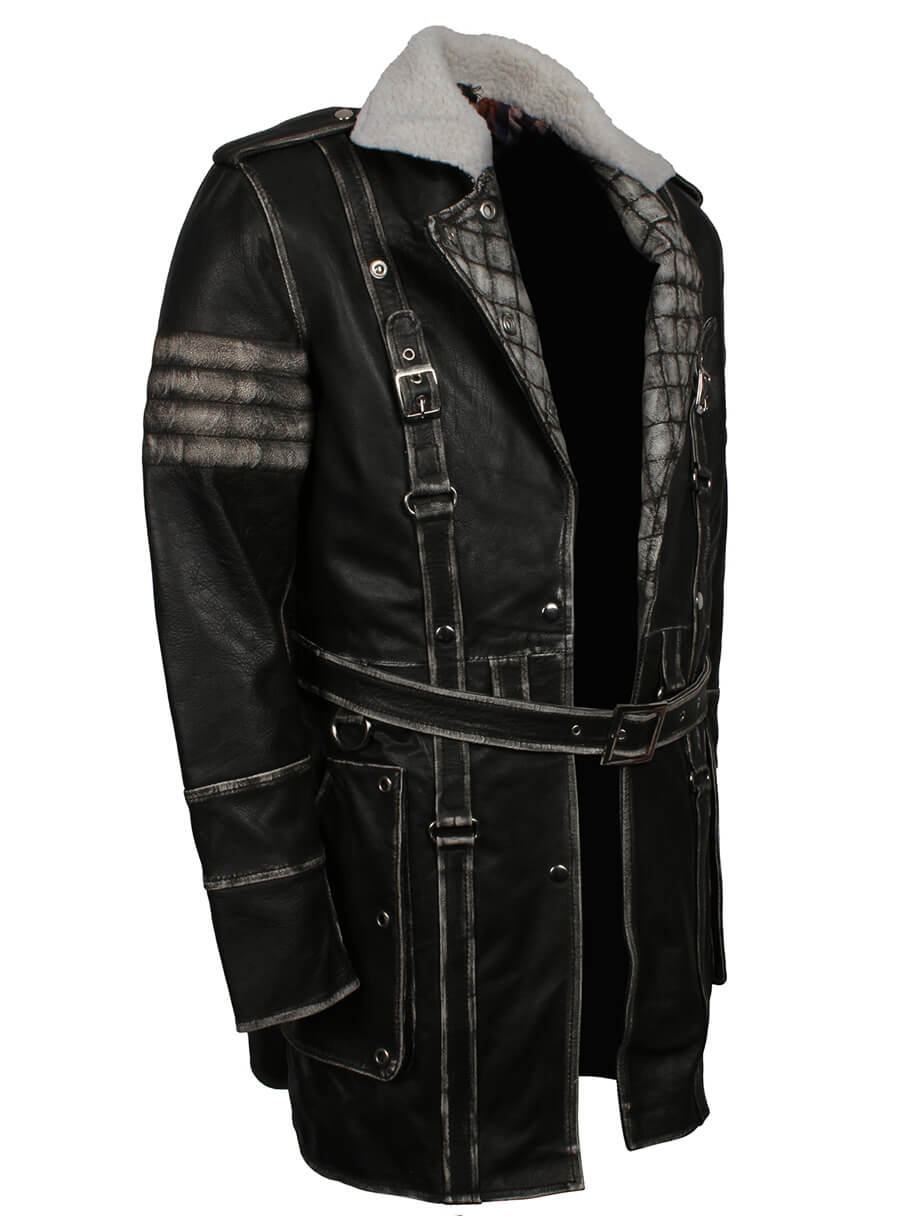 Harpoon Fallout 4 Elder Maxson Distressed Inspired Black Real Leather Coat