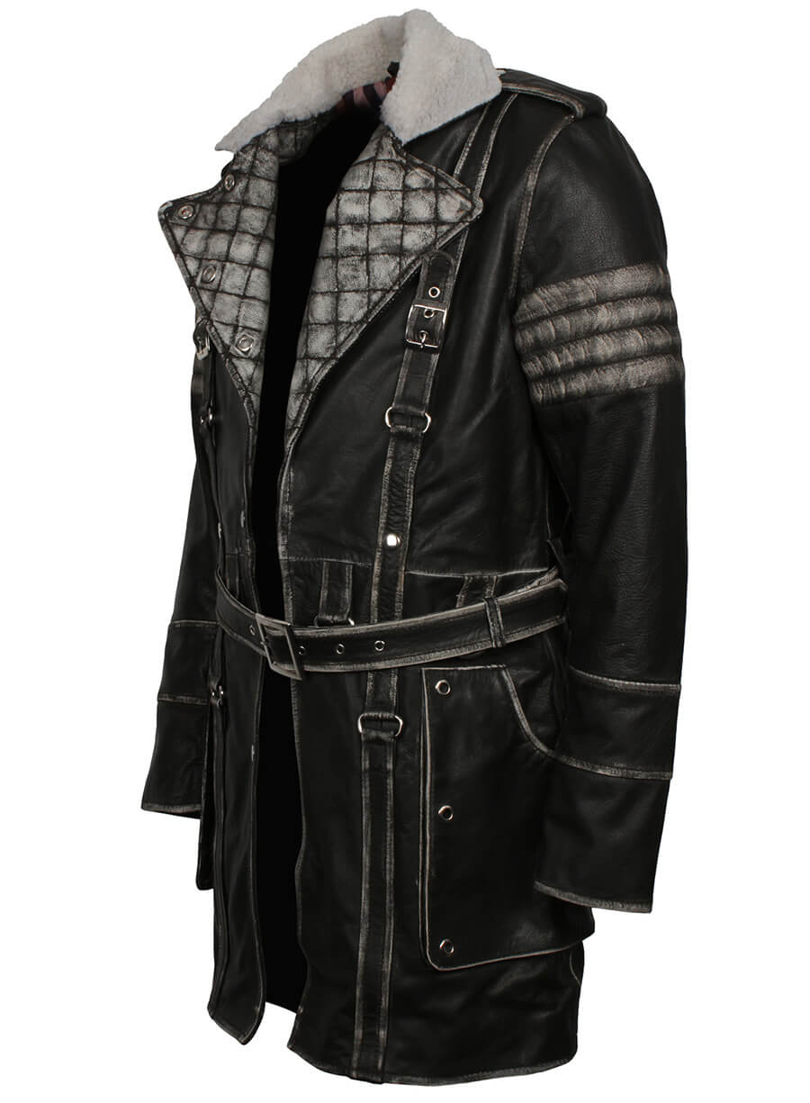 Harpoon Fallout 4 Elder Maxson Distressed Inspired Black Real Leather Coat