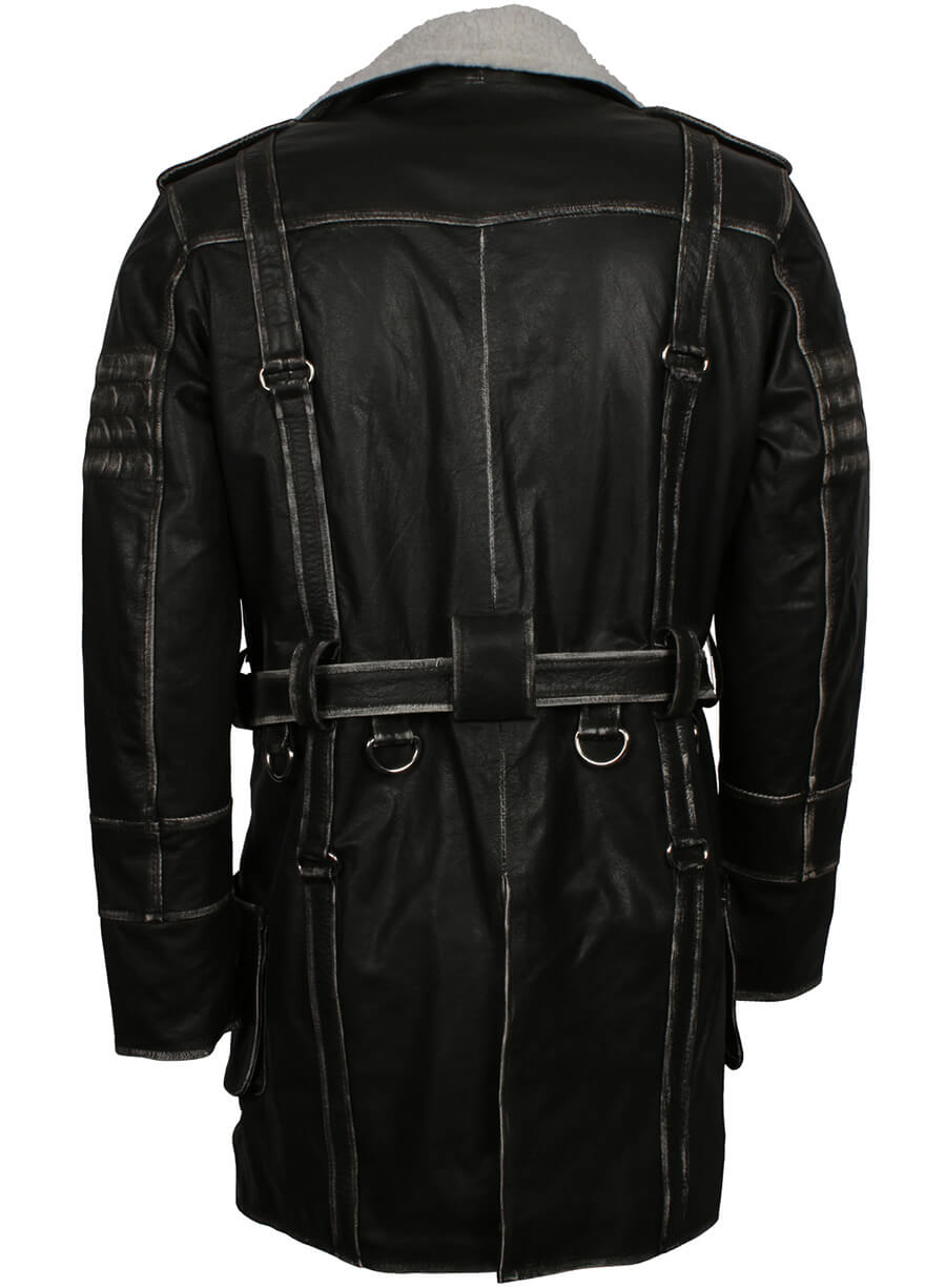 Harpoon Fallout 4 Elder Maxson Distressed Inspired Black Real Leather Coat