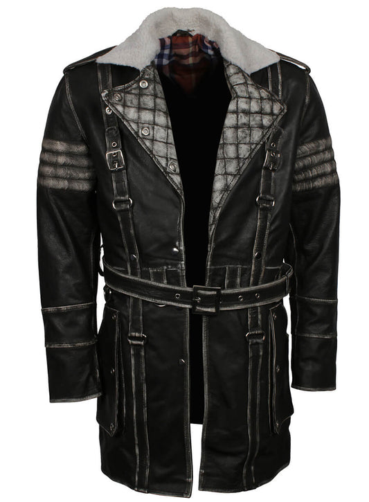 Harpoon Fallout 4 Elder Maxson Distressed Inspired Black Real Leather Coat