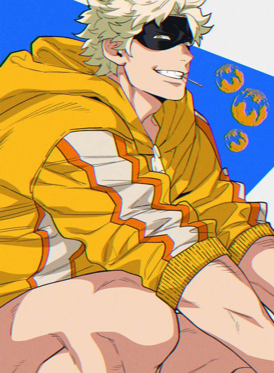 Harpoon Fat Gum Inspired Yellow Real Leather Hooded Jacket - My Hero Academia Style