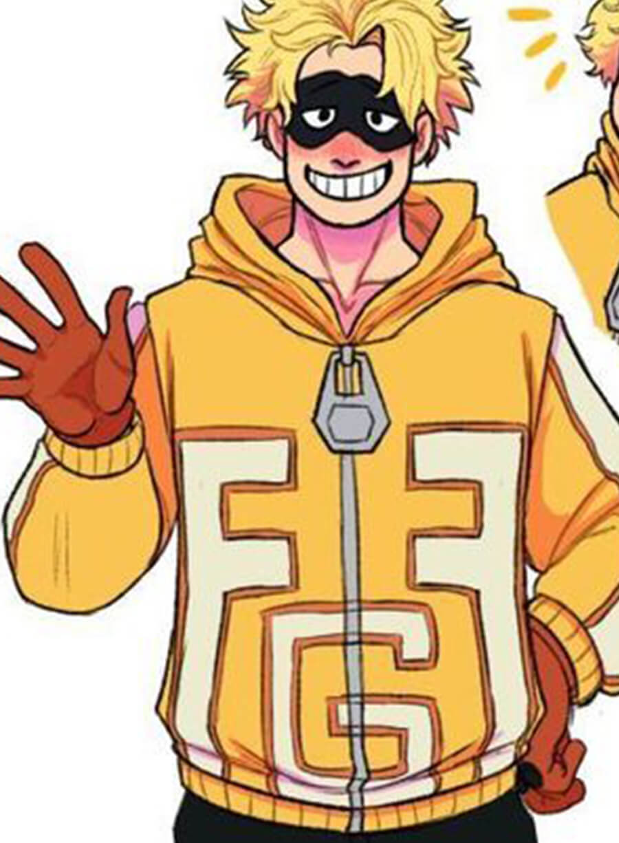 Harpoon Fat Gum Inspired Yellow Real Leather Hooded Jacket - My Hero Academia Style