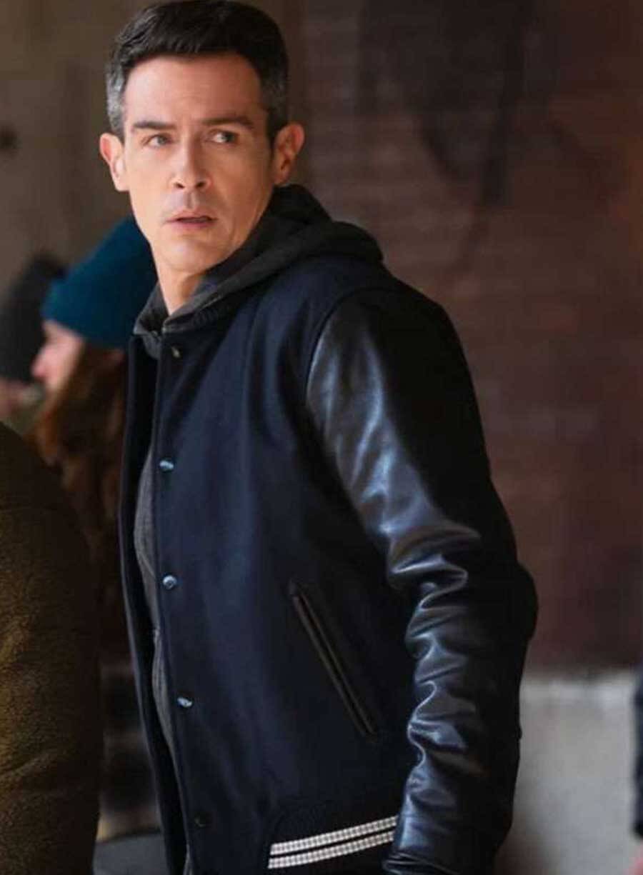 Harpoon Stuart Scola Inspired Black Real Leather and Wool Fabric Wool Jacket - FBI S07 Tv Series Style