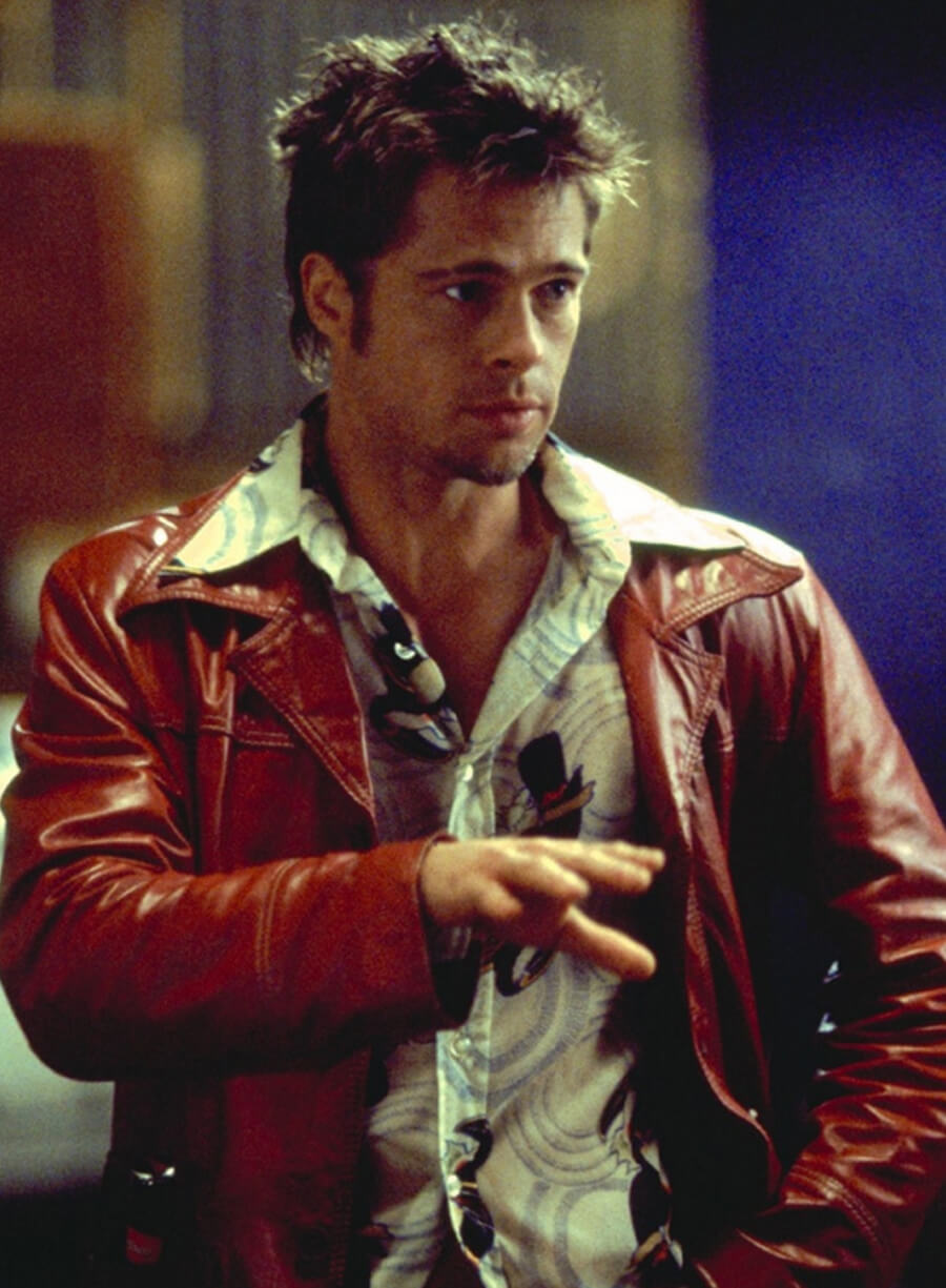 Harpoon Tyler Durden Inspired Maroon Real Leather Leather Jacket - Fight Club 1999 Style