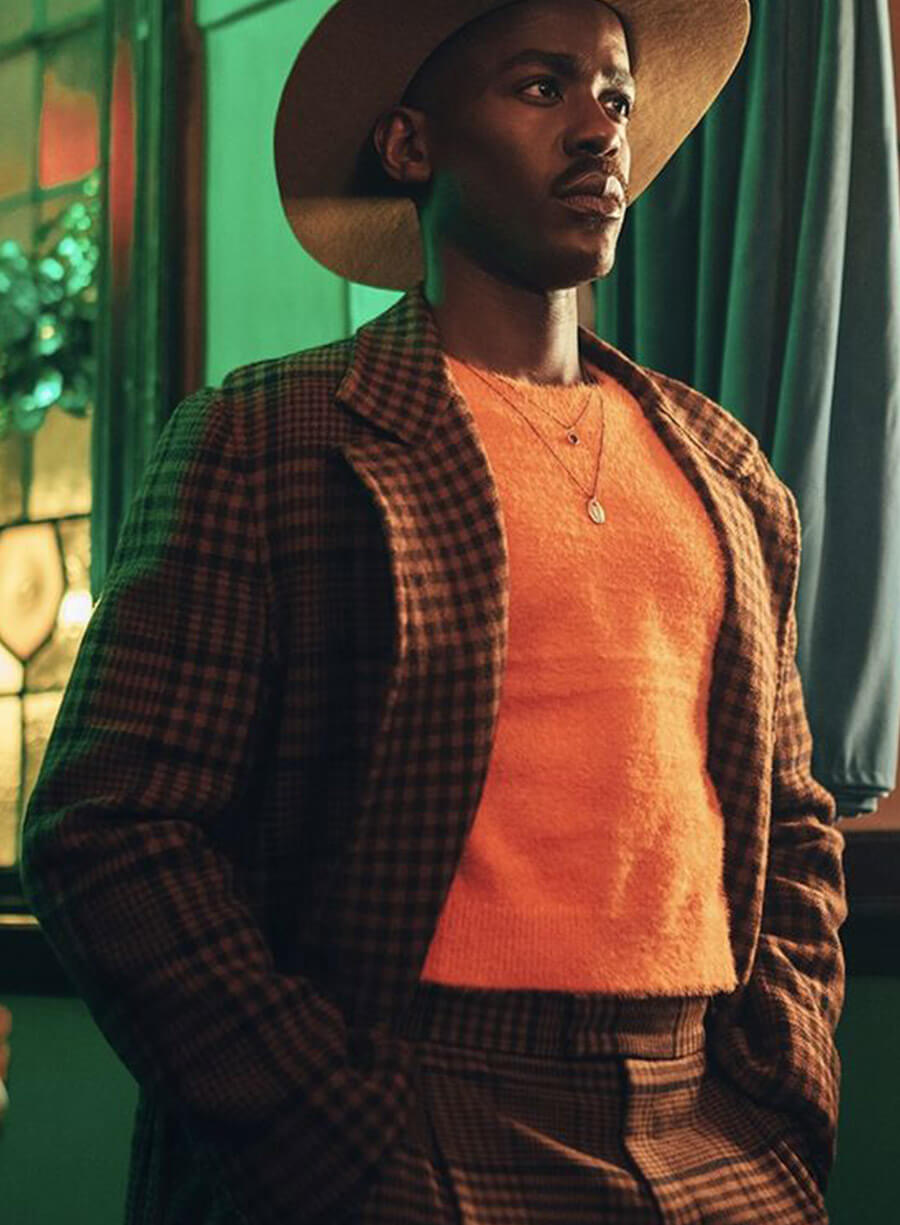 Fifteenth Doctor Ncuti Gatwa Doctor Who Brown Checkered Coat