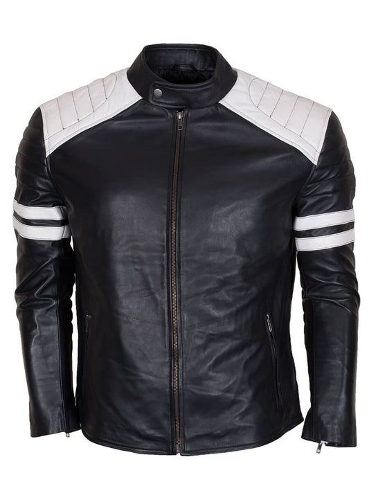 Harpoon Fight Club Brad Pitt Inspired Black Biker Jacket