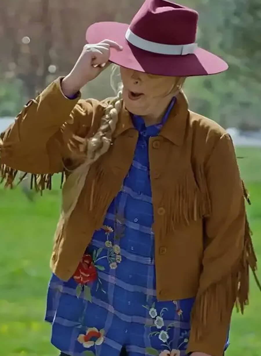 Harpoon Melissa Peterman Inspired Brown Leather Jacket - Finding Mr. Christmas Style