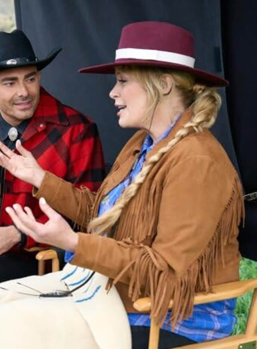 Harpoon Melissa Peterman Inspired Brown Leather Jacket - Finding Mr. Christmas Style