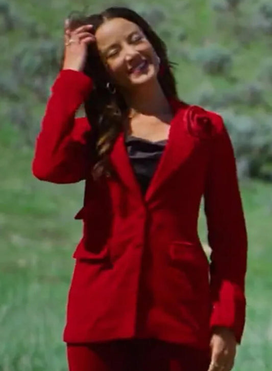 Harpoon Heather Hemmens Inspired Red Leather Jacket - Finding Mr. Christmas Style