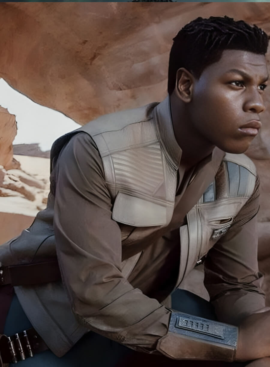 Harpoon Finn Inspired Beige Rea Leather Leather Jacket - Star Wars: The Rise of Skywalker Style