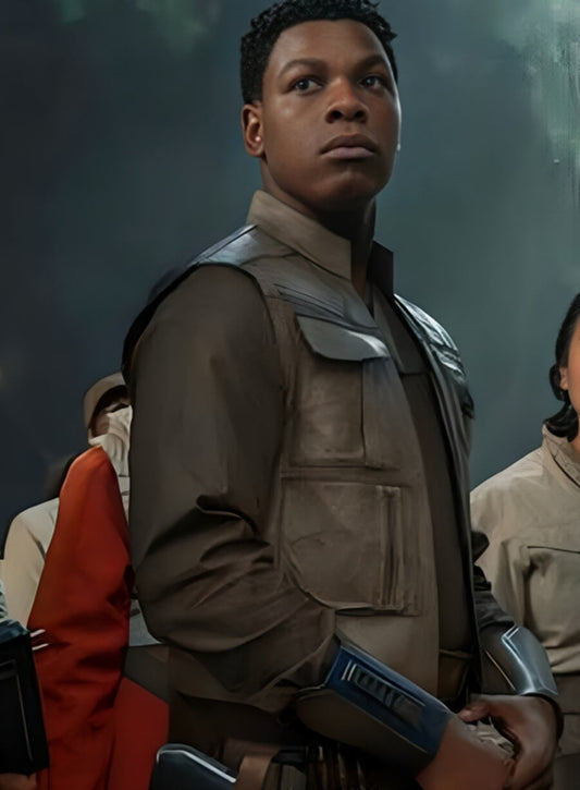 Harpoon Finn Inspired Beige Rea Leather Leather Jacket - Star Wars: The Rise of Skywalker Style