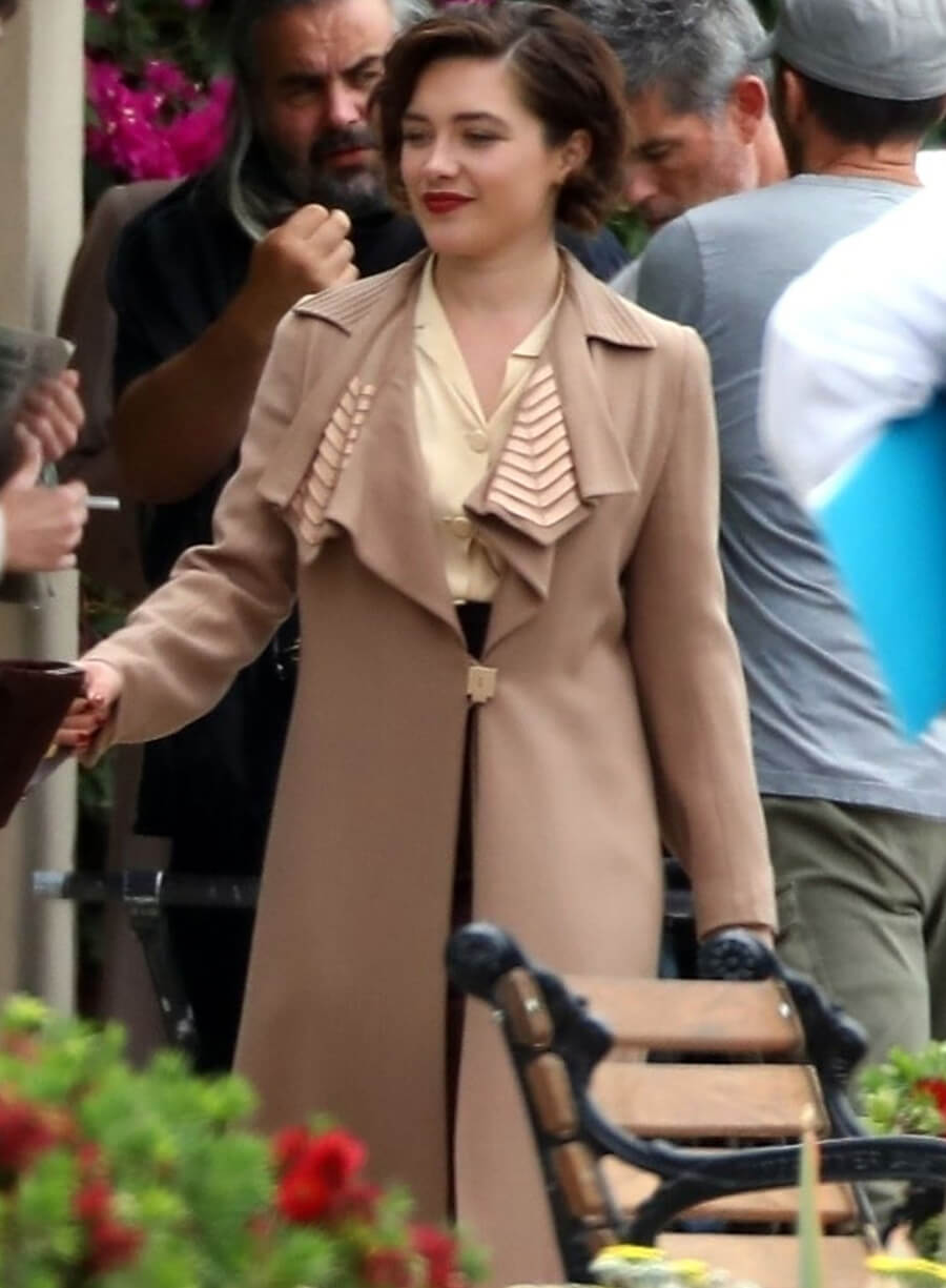 Harpoon Florence Pugh Inspired Brown Coat - Oppenheimer Style