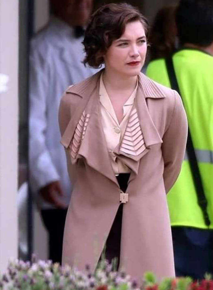Harpoon Florence Pugh Inspired Brown Coat - Oppenheimer Style