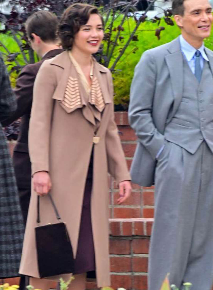 Harpoon Florence Pugh Inspired Brown Coat - Oppenheimer Style