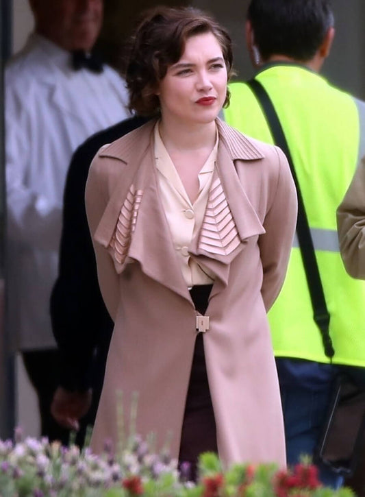 Harpoon Florence Pugh Inspired Brown Coat - Oppenheimer Style