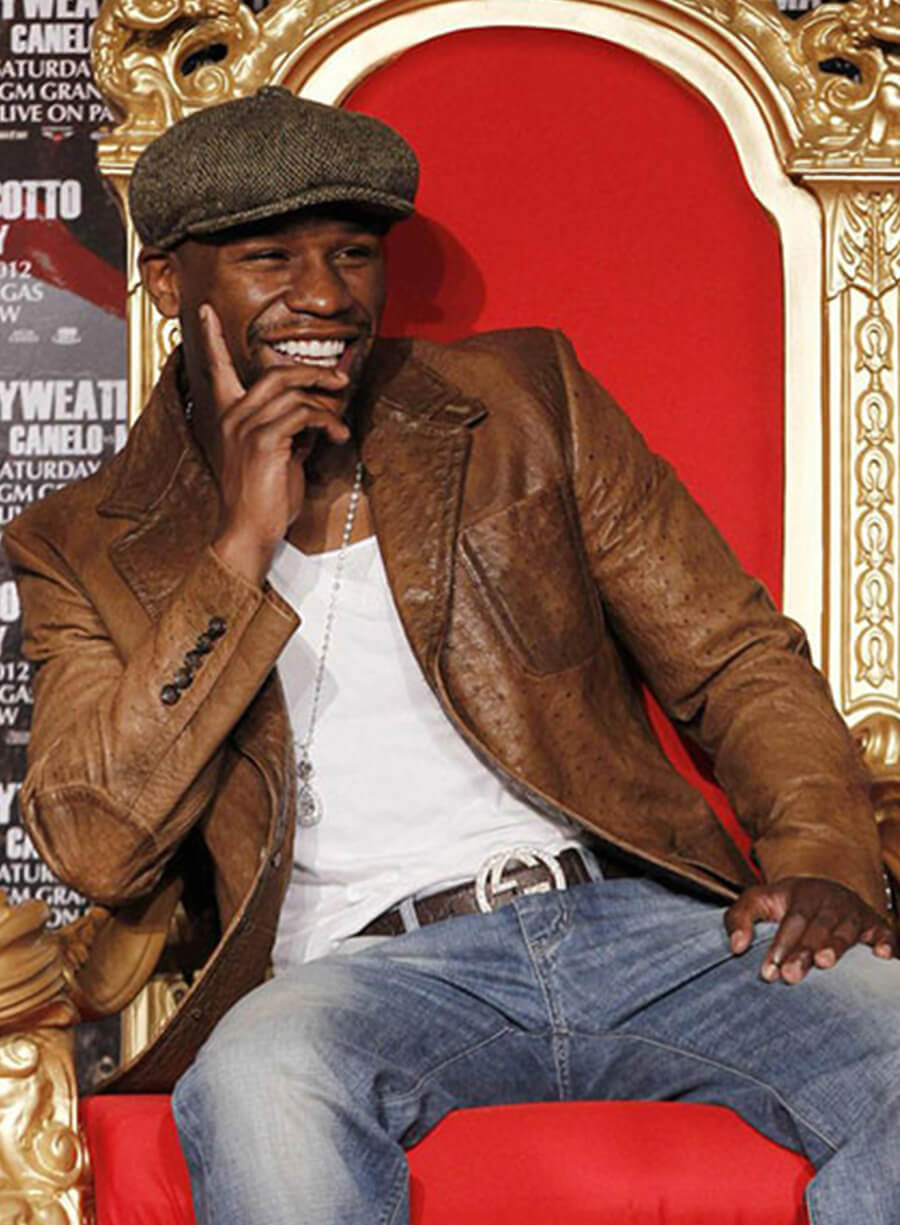 Harpoon Floyd Mayweather Inspired Brown Leather Jacket