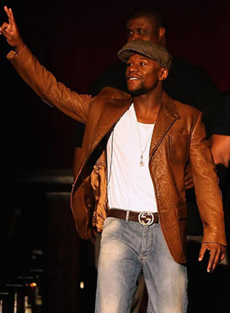 Harpoon Floyd Mayweather Inspired Brown Leather Jacket