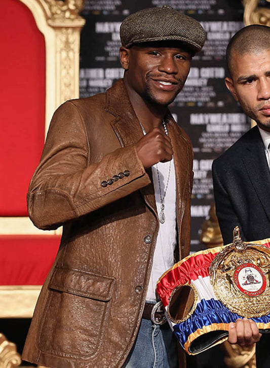 Harpoon Floyd Mayweather Inspired Brown Leather Jacket