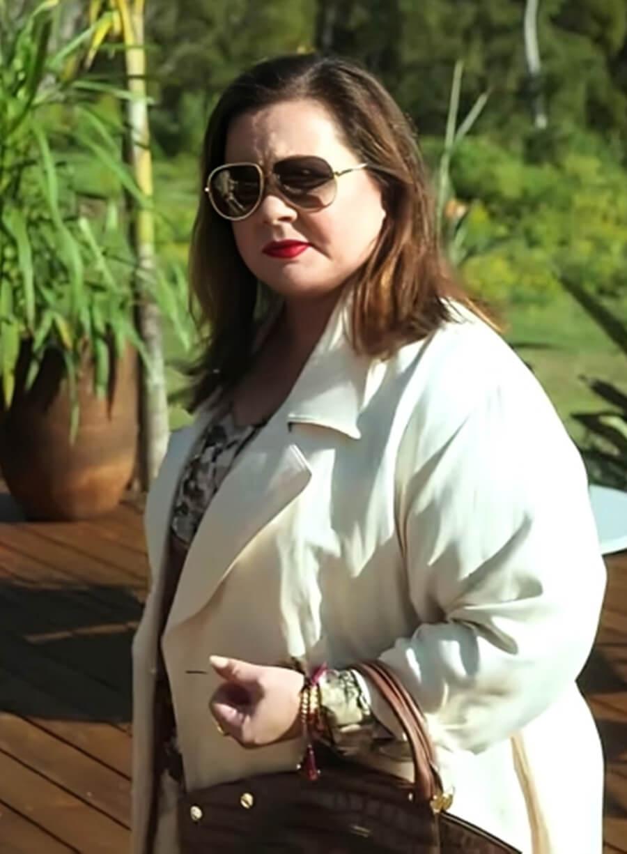 Harpoon Melissa McCarthy Inspired White Wool Coat - Nine Perfect Strangers Style