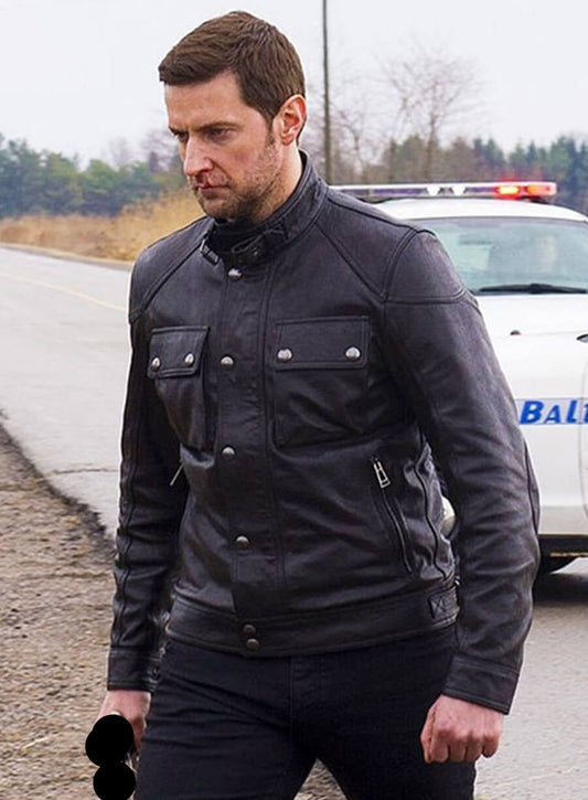 Harpoon Francis Dolarhyde Inspired Black Leather Jacket - Hannibal Series Style