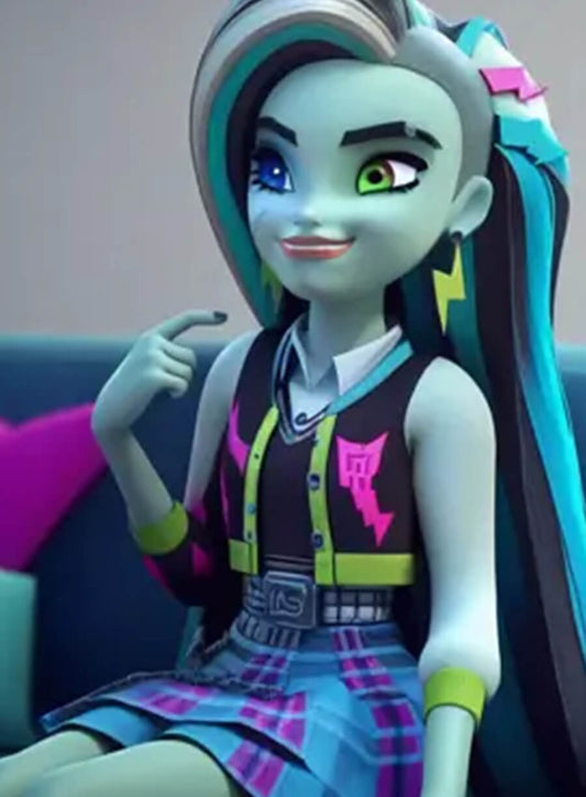 Harpoon Frankie Stein Inspired Multicolor Varsity Jacket - Monster High Style