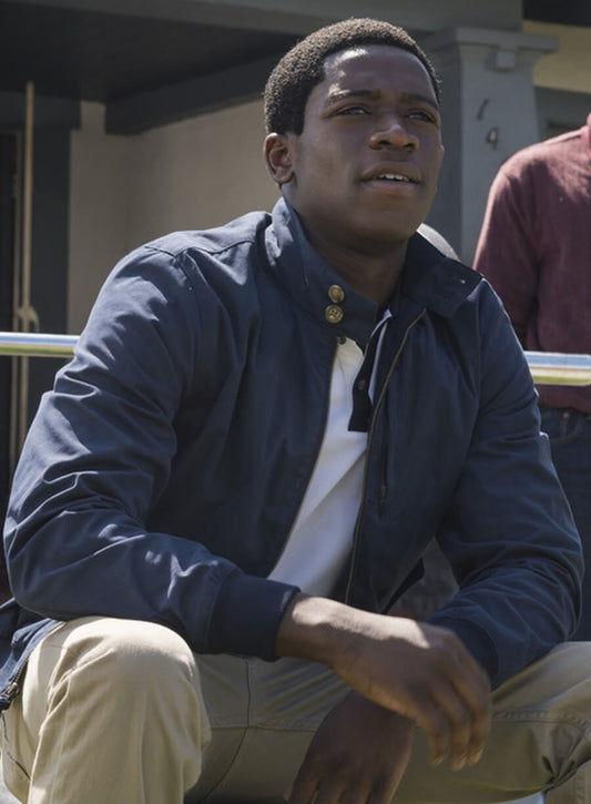 Harpoon Franklin Saint Inspired Blue Leather Jacket - Snowfall Style