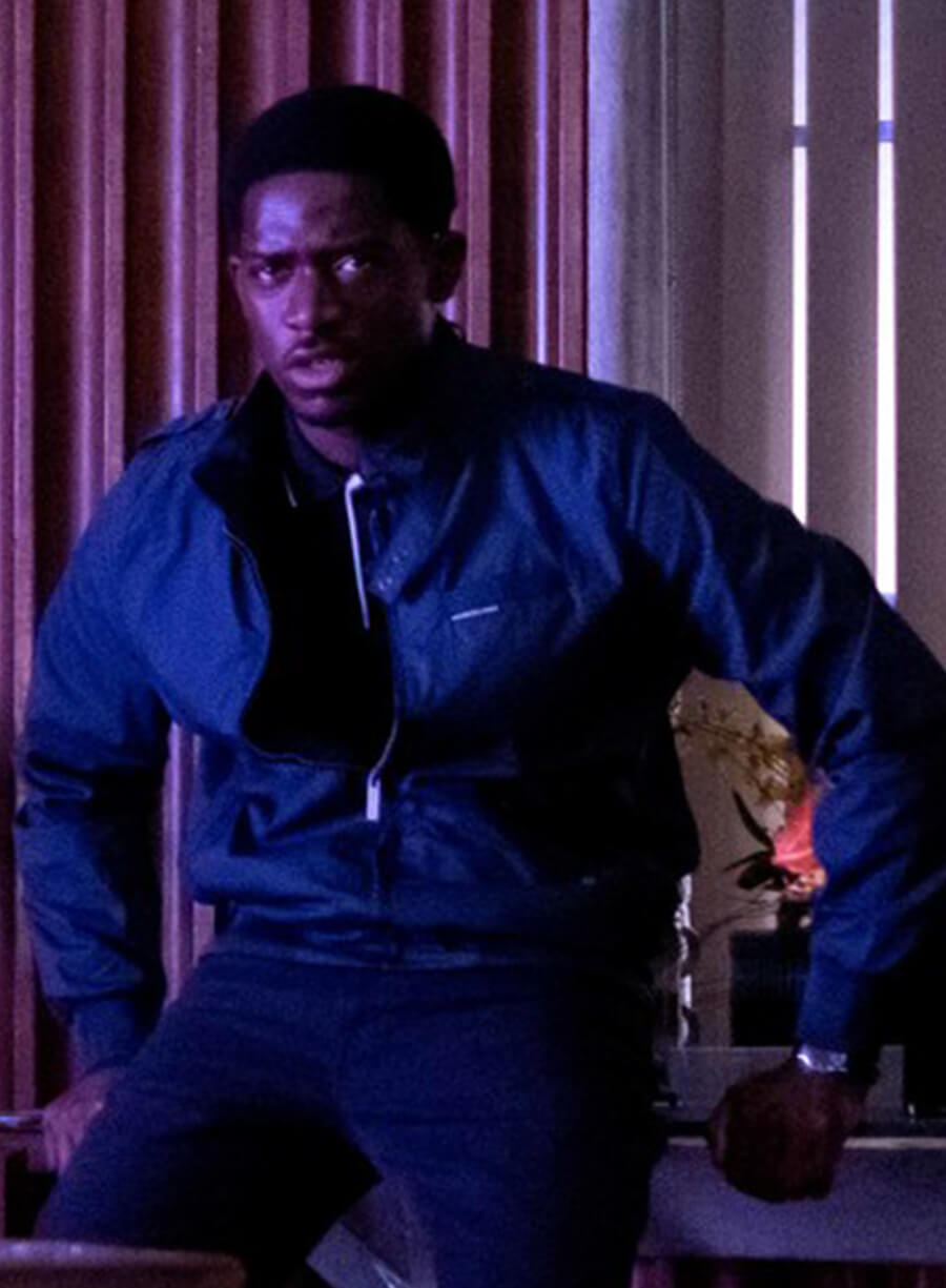 Harpoon Franklin Saint Inspired Blue Leather Jacket - Snowfall S05 Style