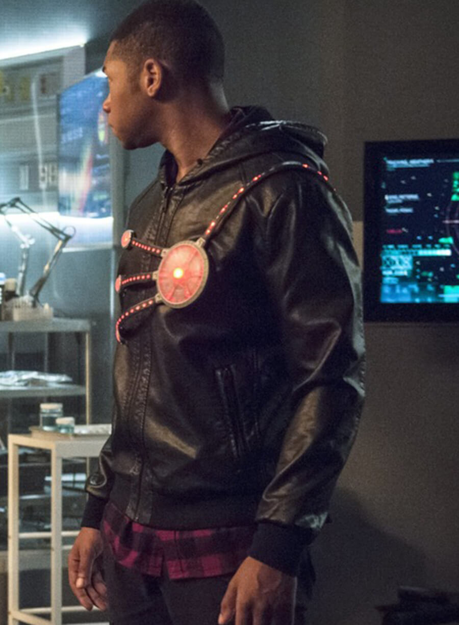 Harpoon Firestorm Inspired Black Hooded Jacket - The Flash Style