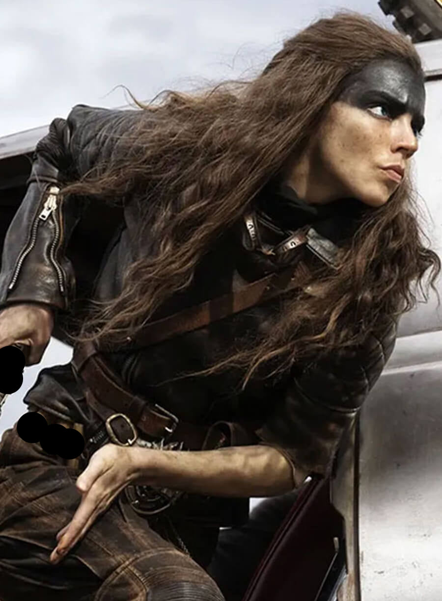 Harpoon Imperator Furiosa Inspired Black Leather Jacket - Furiosa A Mad Max Saga Style