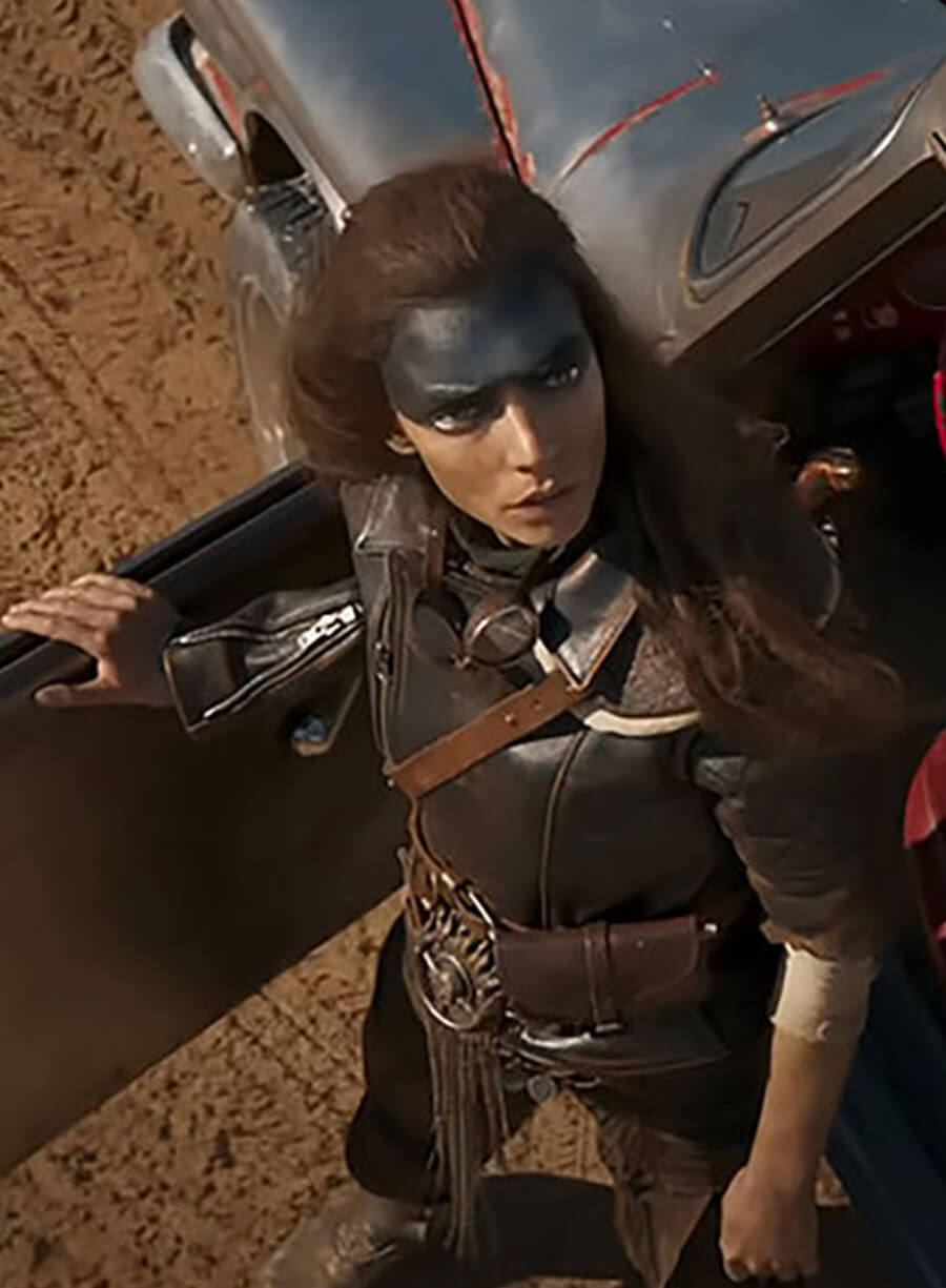Harpoon Imperator Furiosa Inspired Black Leather Jacket - Furiosa A Mad Max Saga Style