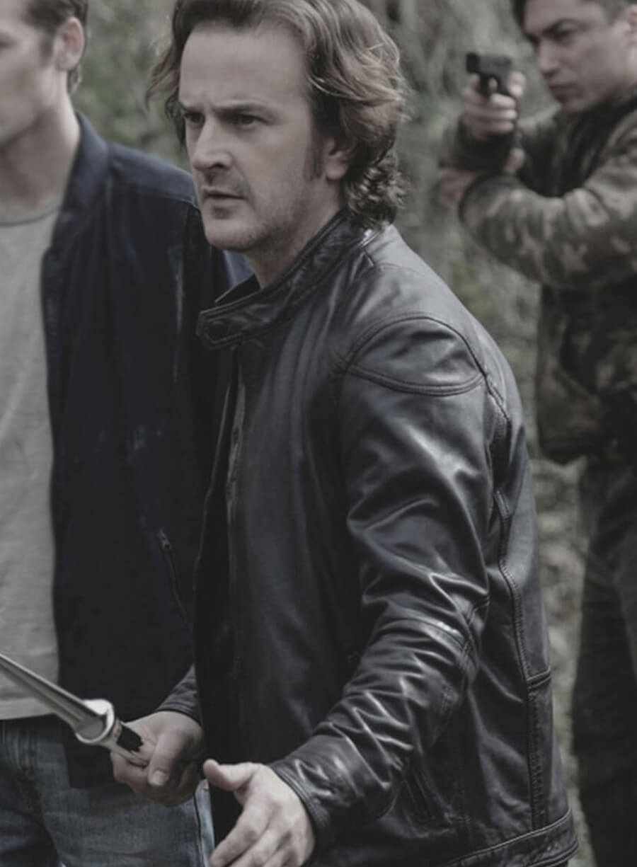 Harpoon Gabriel Inspired Black Real Leather Leather Jacket - Supernatural Tv Series Style