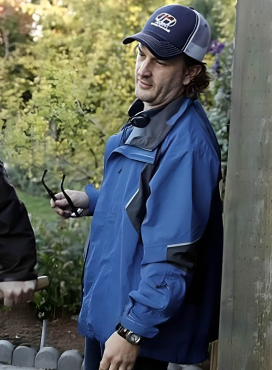 Harpoon Gabriel Inspired Blue and Black Parachute Fabric Leather Jacket - Supernatural Tv Series Style