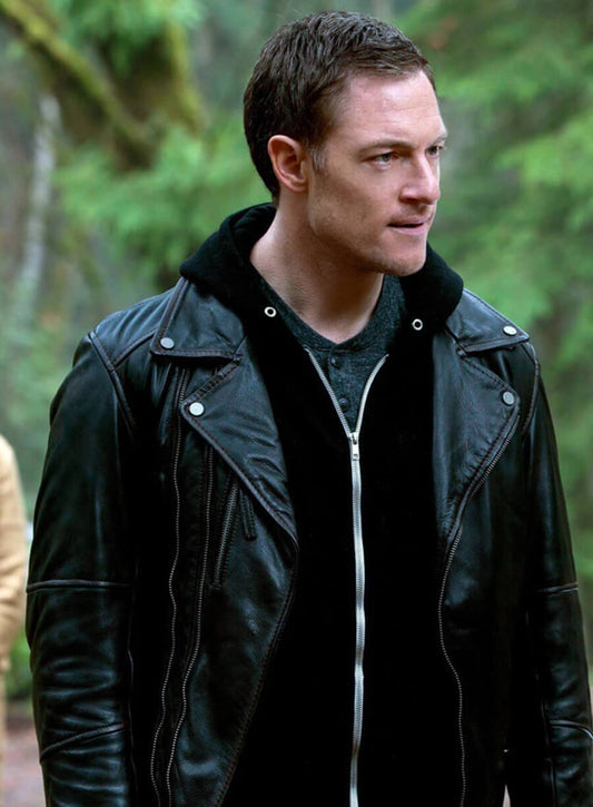 Harpoon Gadreel Inspired Black Real Leather Biker Jacket - Supernatural Tv Series Style