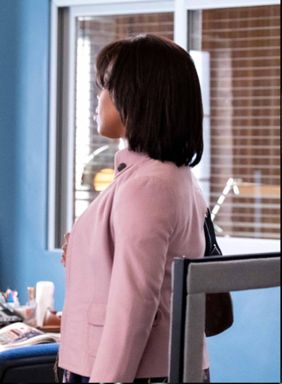 Harpoon Wanda Bell-Simm Inspired Pink Leather Jacket - Snowfall 2017 Style