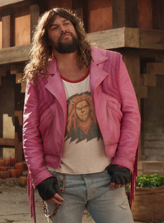 Harpoon Garett Garrison Inspired Pink Real Leather Leather Jacket - A Minecraft Movie 2025 Style