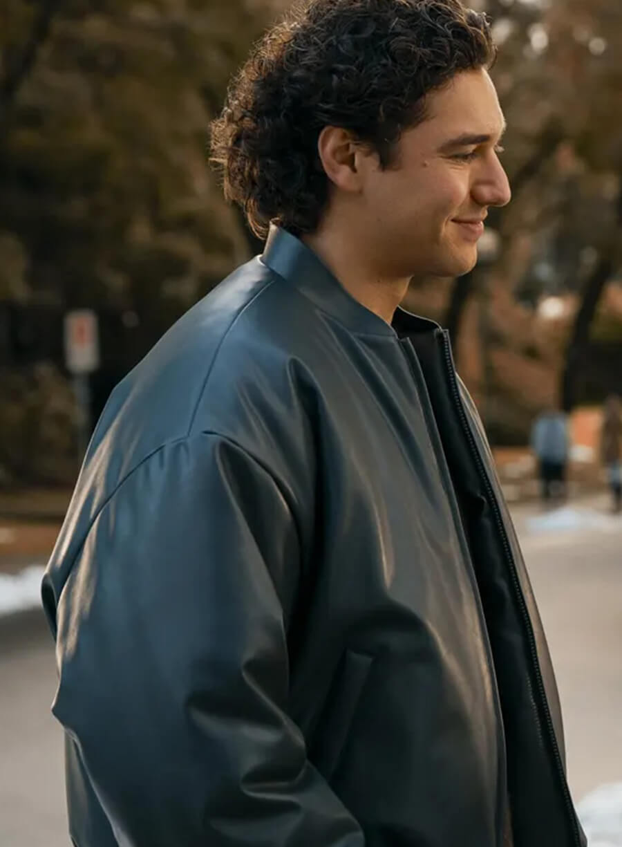 Harpoon Garrett Graham Inspired Black Real Leather Bomber Jacket - Off Campus Style