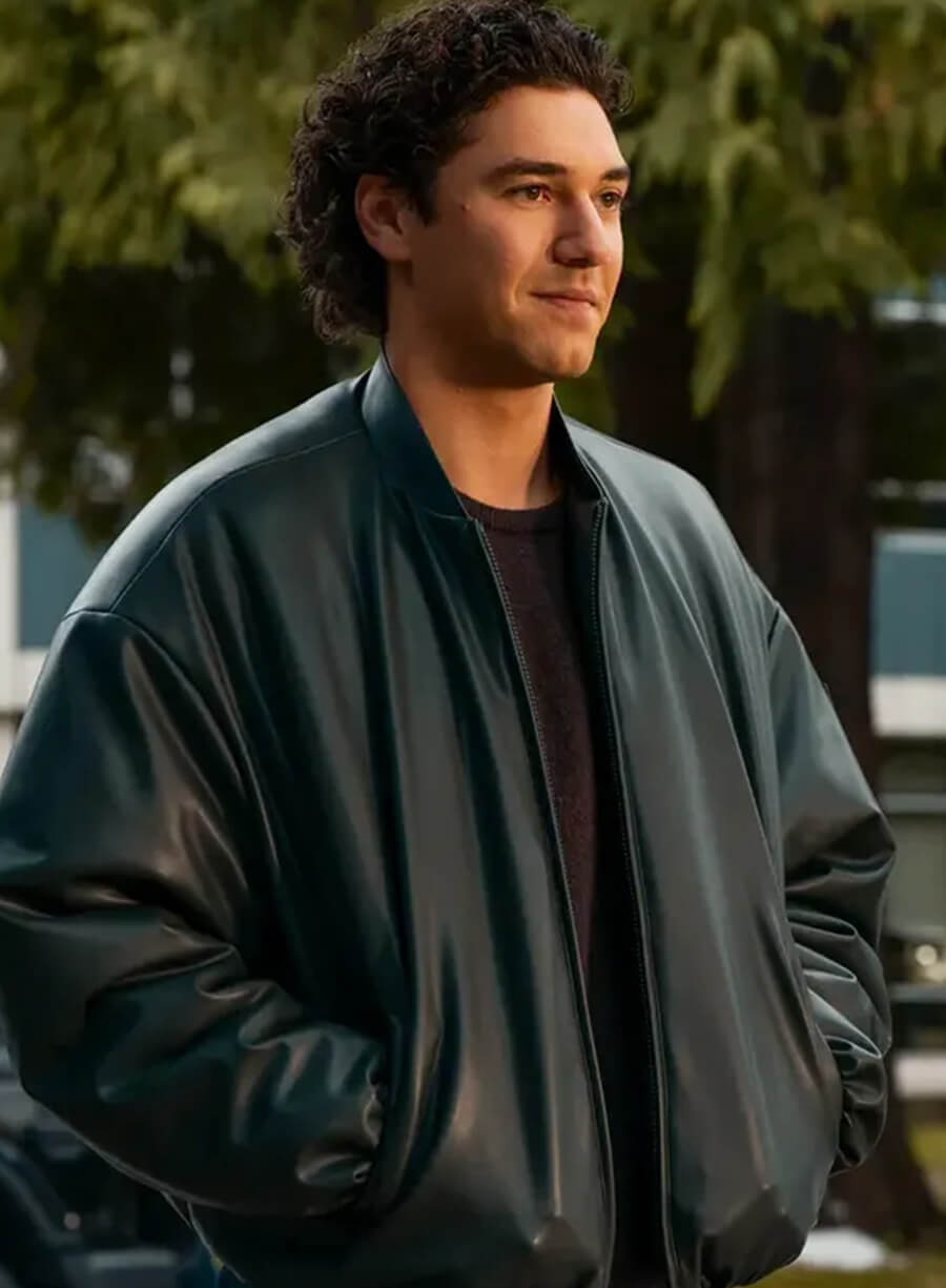 Harpoon Garrett Graham Inspired Black Real Leather Bomber Jacket - Off Campus Style