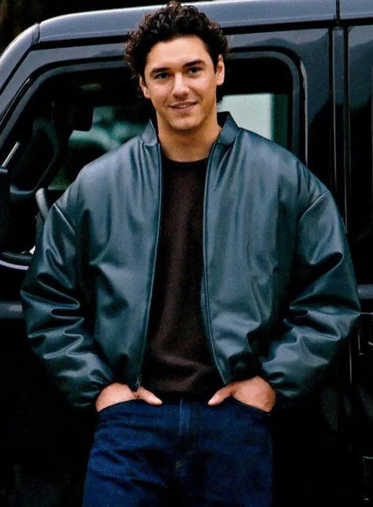 Harpoon Garrett Graham Inspired Black Real Leather Bomber Jacket - Off Campus Style
