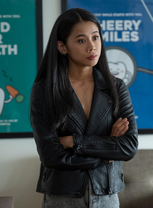 Harpoon George Fayne Inspired Black Leather Jacket - Nancy Drew Style