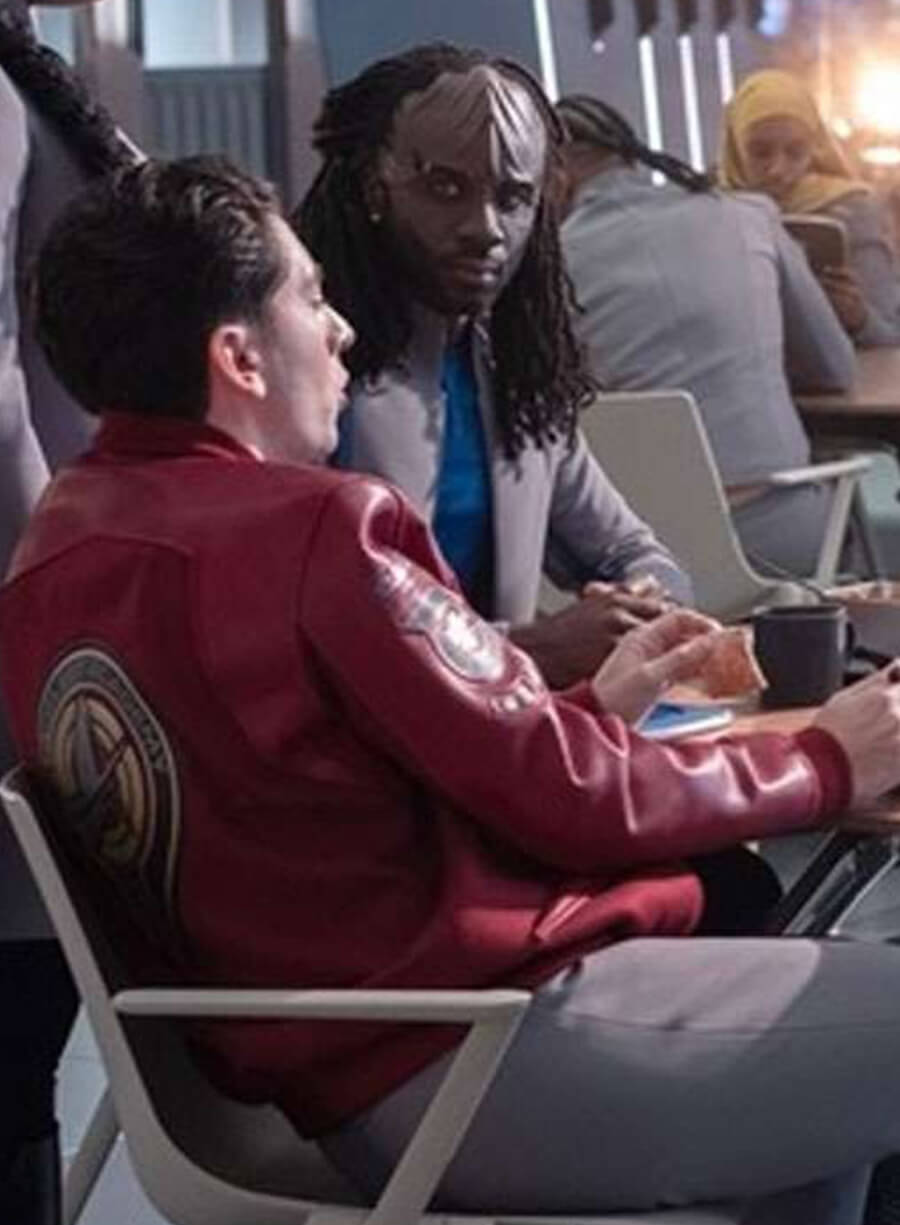 Harpoon Darem Reymi Inspired Red Varsity Jacket - Star Trek: Starfleet Academy Style