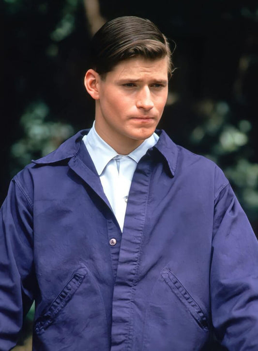 Harpoon Crispin Glover Inspired Blue Parachute Leather Jacket - Back to the Future Style