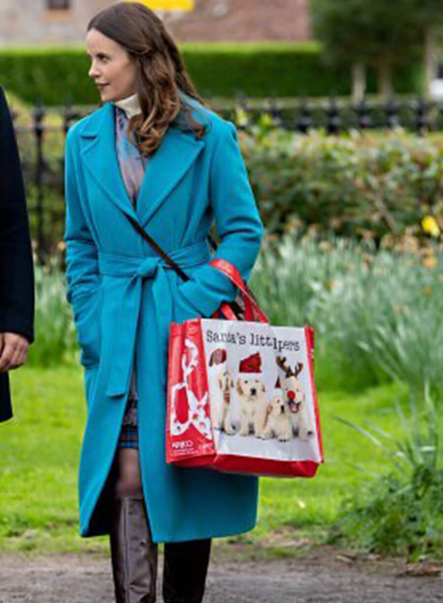 Harpoon Georgia Bright Inspired Blue Coat - Christmas in Notting Hill Style