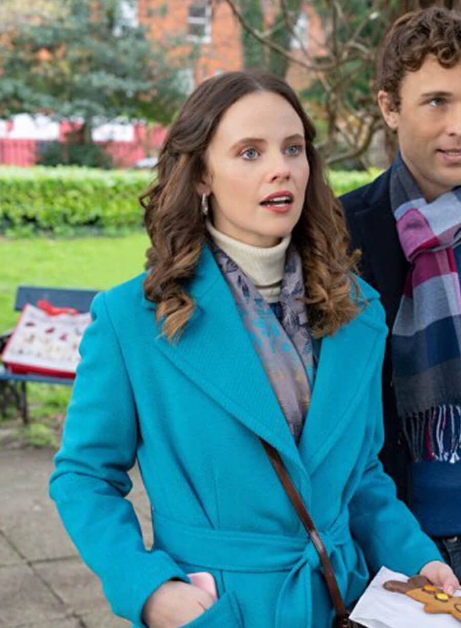 Harpoon Georgia Bright Inspired Blue Coat - Christmas in Notting Hill Style