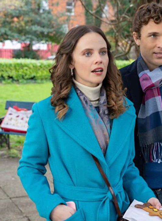 Harpoon Georgia Bright Inspired Blue Coat - Christmas in Notting Hill Style