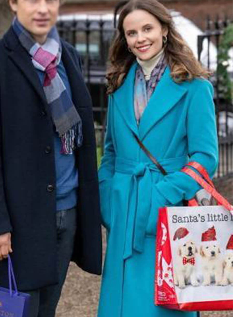 Harpoon Georgia Bright Inspired Blue Coat - Christmas in Notting Hill Style
