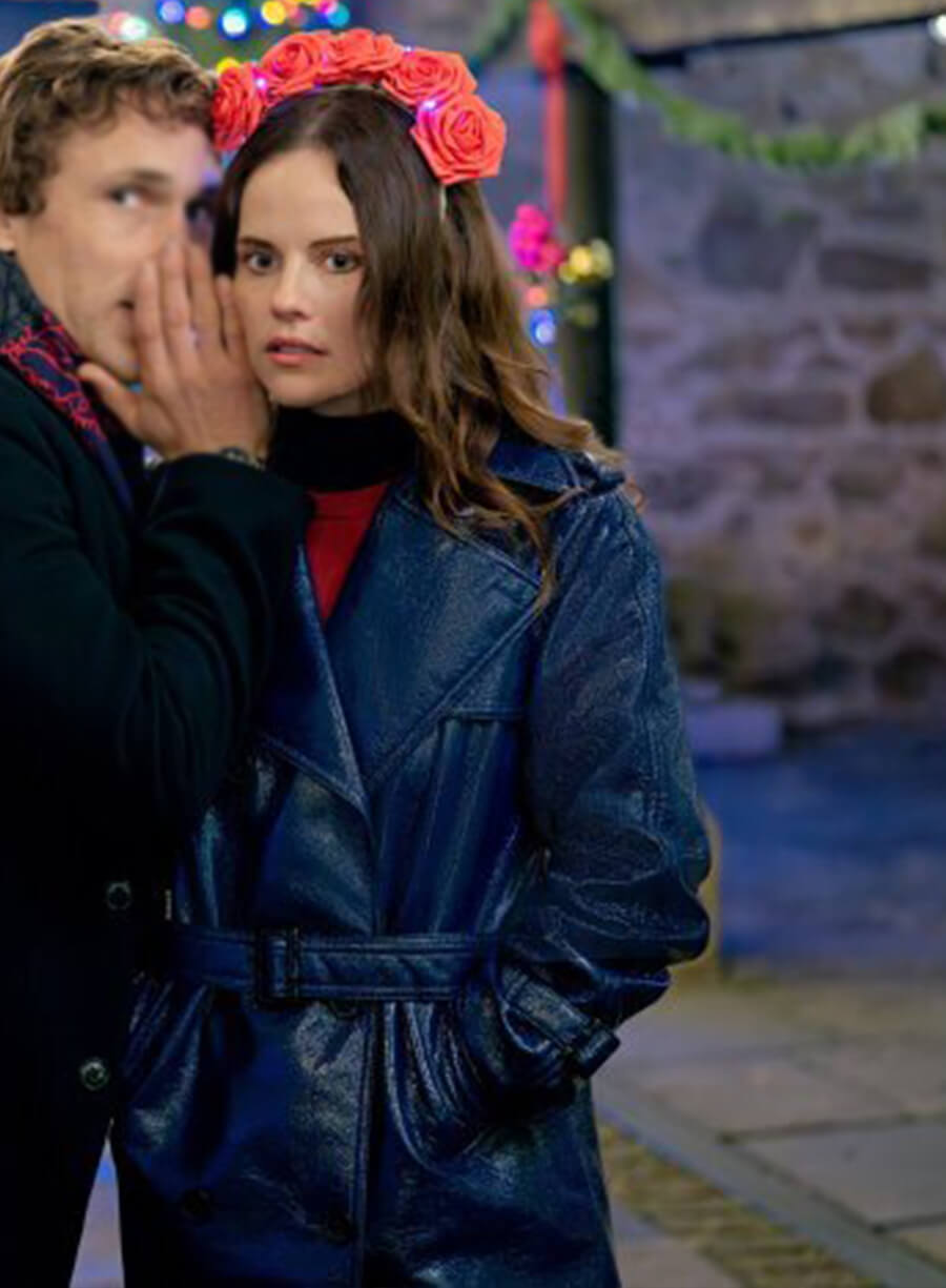 Harpoon Georgia Bright Inspired Blue Coat - Christmas in Notting Hill Style