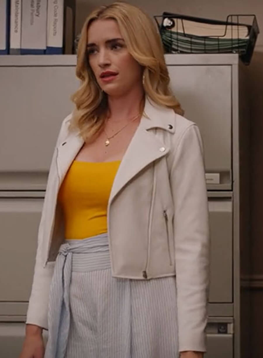 Harpoon Georgia Randolph Inspired White Biker Jacket