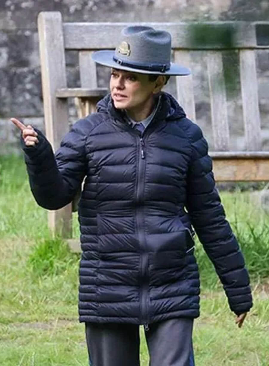 Harpoon Cheif Geraldine Scott Inspired Blue Hooded Jacket - Wake Up Dead Man Style