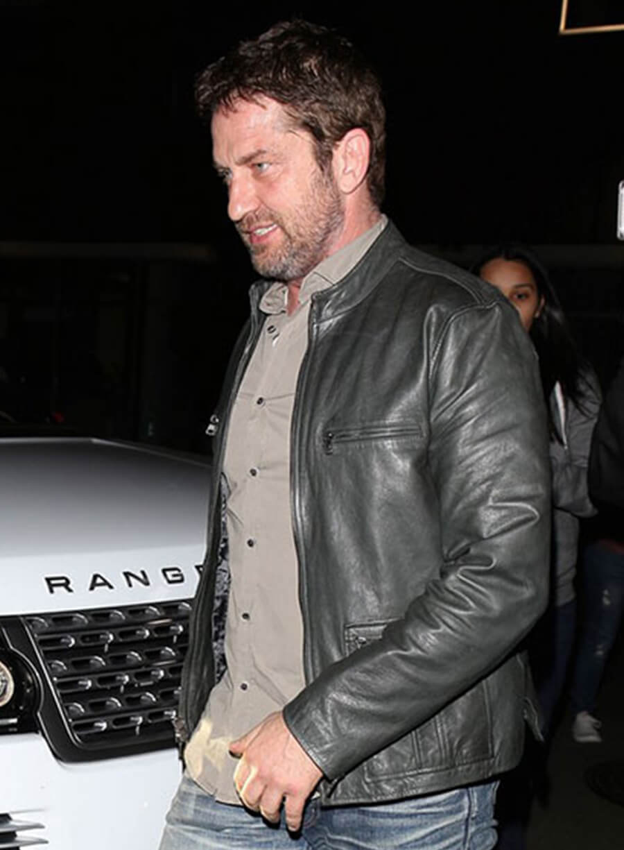 Harpoon Gerard Butler Inspired Black Leather Jacket